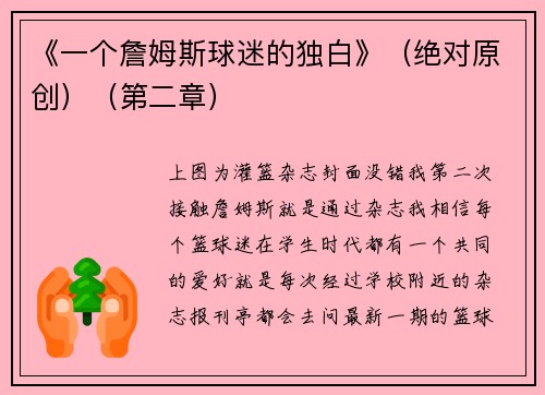 《一个詹姆斯球迷的独白》（绝对原创）（第二章）